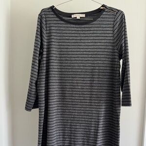 Anne Taylor Loft Striped 3/4 Long Sleeve dress
